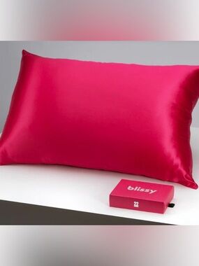 BLISSY Solid hot pink satin Decorative Pillow Cover